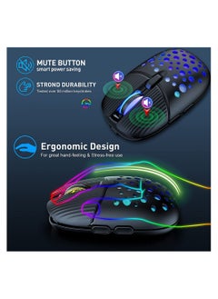 SYOSI Wireless Gaming Mouse Portable Computer Mouse Cellular Housing Replaceable LED Color Ergonomic Optical Gaming Mouse  - Image 3