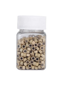 Semme 500Pcs/Bottle Hair Extension Ring 5Mm Silicone Lined Micro Link Ring Beads Loops For Human Hair Extension 5 Colors (Blonde)  - Image 1