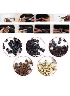 Semme 500Pcs/Bottle Hair Extension Ring 5Mm Silicone Lined Micro Link Ring Beads Loops For Human Hair Extension 5 Colors (Blonde)  - Image 3