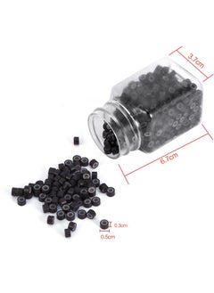 Semme 500Pcs/Bottle Hair Extension Ring 5Mm Silicone Lined Micro Link Ring Beads Loops For Human Hair Extension 5 Colors (Blonde)  - Image 5
