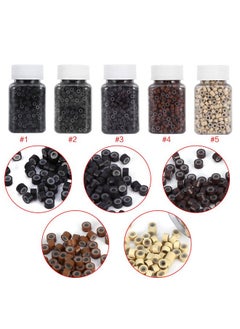 Semme 500Pcs/Bottle Hair Extension Ring 5Mm Silicone Lined Micro Link Ring Beads Loops For Human Hair Extension 5 Colors (Blonde)  - Image 4