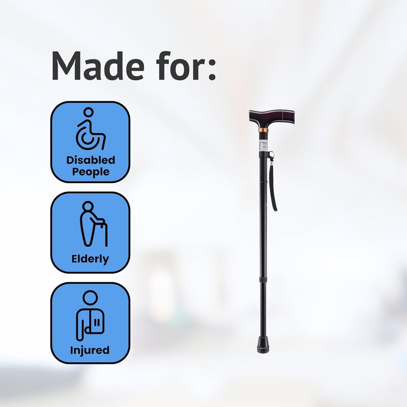 Homecraft Coloured Walking Sticks HeightAdjustable Walking Stick for Stability and Support Black - Image 2