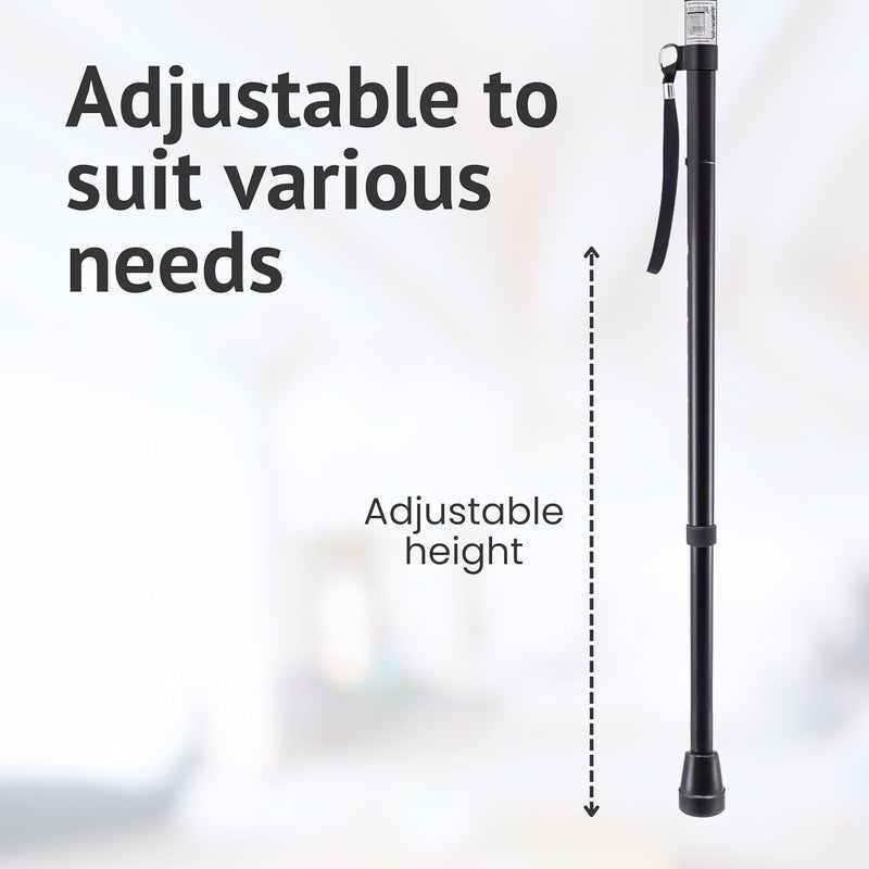 Homecraft Coloured Walking Sticks HeightAdjustable Walking Stick for Stability and Support Black - Image 4