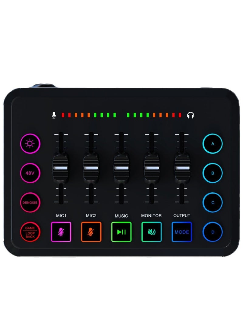 Generic Professional audio mixer K300 live sound card and audio interface sound card with a wide range of DJ mixing effects vocoder and LED lights ideal for streaming/podcasting/gaming/recording/YouTube/PC - Image 1