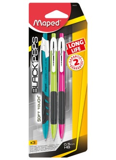 Maped Mechanical Pen Long Life 0.5Mm Assorted X3 Blister 