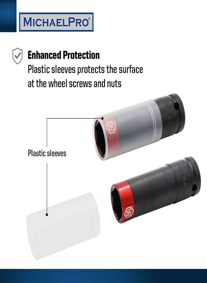 MichaelPro مقبس صامولة عروة مايكل برو، ٥ قطع، مقاوم للتلف، فائق المتانة، بجدار رفيع، مقاس نصف بوصة، لحماية العجلات - ١٥، ١٧، ١٩، ٢١، ٢٢ مم | MP005030 (٥ قطع) - Image 2
