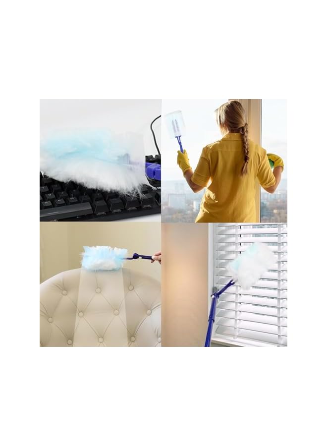promass Electrostatic Duster Kit with Long & Short Handles | Heavy Duty Extender | 20 Refills | Dusting Made Effortless - Image 2