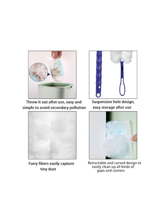 promass Electrostatic Duster Kit with Long & Short Handles | Heavy Duty Extender | 20 Refills | Dusting Made Effortless - Image 5