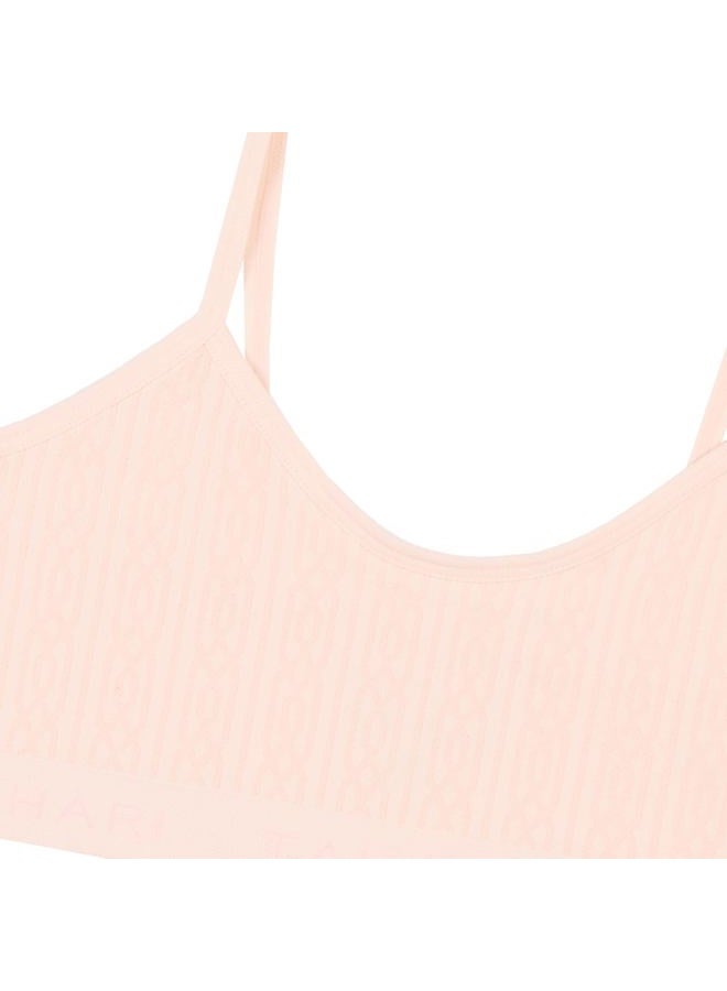 Tahari Girls' 4-Pack Seamless Bralette Set, Gray, Stone, Rose, Peach Blush, S - Image 2
