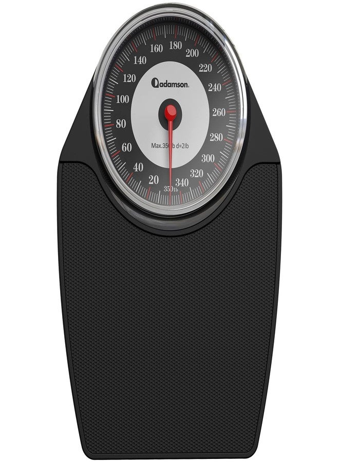 Adamson A24 Scales for Body Weight - Up to 350 LB - New - Anti-Skid Rubber Surface Extra Large Numbers - High Precision Bathroom Scale Analog - Durable with 20-Year Assurance - Black - Image 1