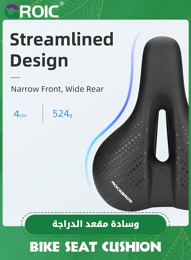 GROIC Bike Seat for Men Women Comfort Wide Gel Bike Seat Replacement,Breathable Waterproof Padded Bicycle Saddle, Compatible with Cruiser/Mountain/Fat Bikes - Image 5