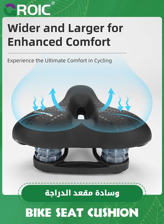GROIC Bike Seat for Men Women Comfort Wide Gel Bike Seat Replacement,Breathable Waterproof Padded Bicycle Saddle, Compatible with Cruiser/Mountain/Fat Bikes - Image 2