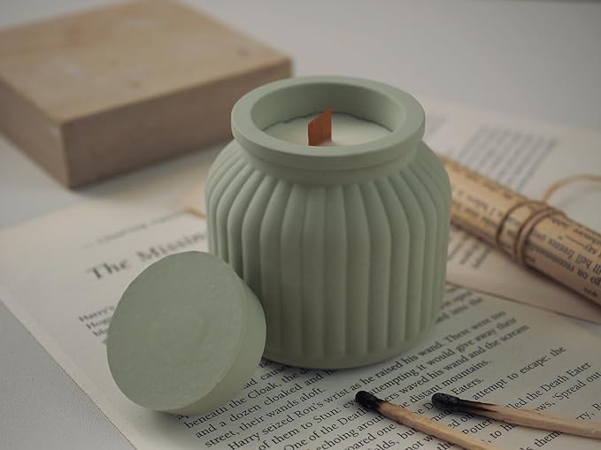 Keshav Creations Keshav Creations Storage Box Resin Molds I Concrete Round Stripe Silicone Casting Mould with Lid I for DIY Handmade Candles Necklace Earring Art Crafts Jewelry Ring Trinket Container Flower Pot  - Image 4
