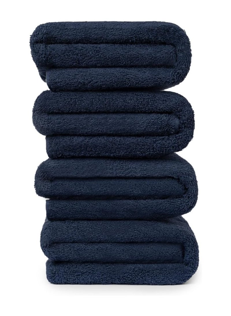 Generic - TOWELS, Set of 04 Pcs Value Pack Regular Usage Towels 80x140 cm Approximate, 450 GSM Premium Terry Cotton Highly, Absorbent, Beach Towel Large and Gym Towels, Shower and Home (NAVY) - Image 1