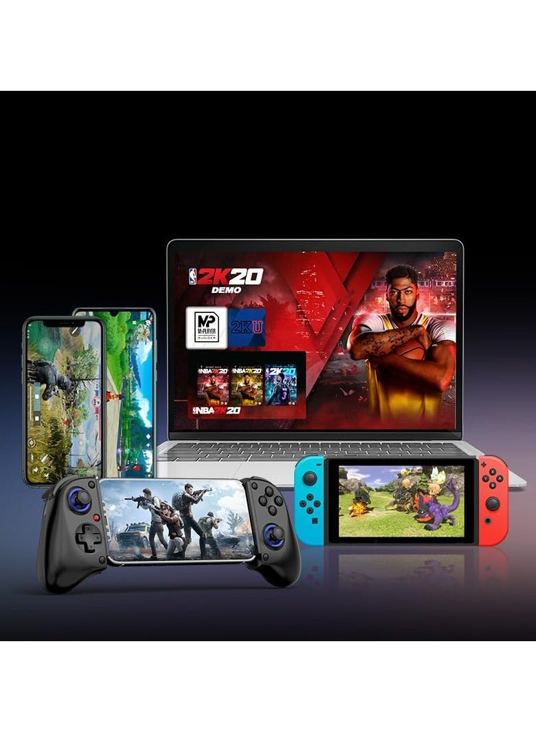 Mobile Cloud Gaming Controller for iPhone 16/15/14, iPad, Android, PC, Switch, PS3/PS4, Gamepad Joystick with Turbo, Hall Effect Trigger, 6-Axis Gyro Sensor, Streaming for PS4/Xbox/PC - Black - Image 3