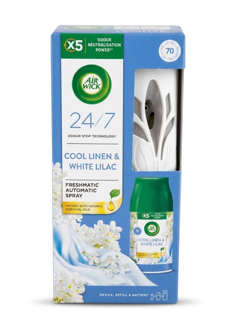 Air Wick 24/7 Odour Stop Technology Cool Linen & White Lilac - Image 1