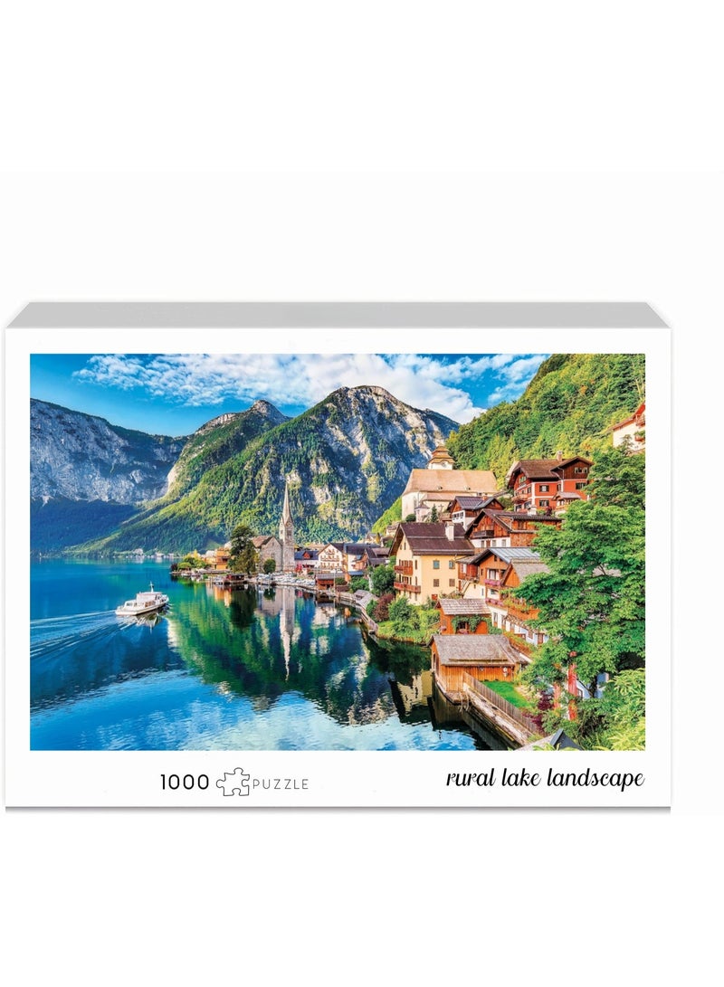 1000 pieces of rural lake landscape puzzle - creative design patterns, rich and colorful artistic experience, suitable for adults and children - Image 2