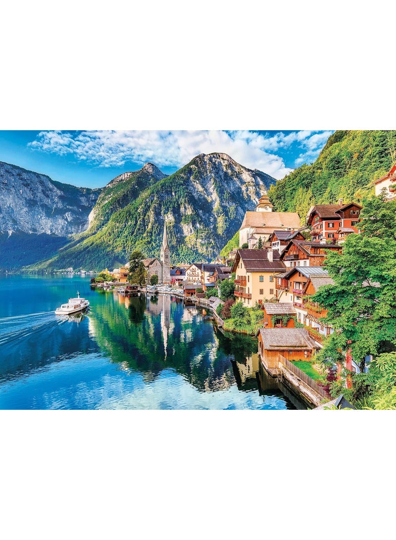 1000 pieces of rural lake landscape puzzle - creative design patterns, rich and colorful artistic experience, suitable for adults and children - Image 1