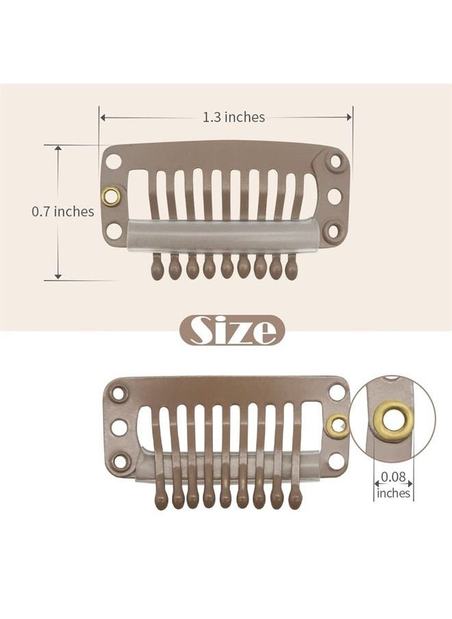 Dreamlover Hair Extension Clips, Wig Clips to Secure Wig, Brown, 9 Teeth, 30 Pieces  - Image 2