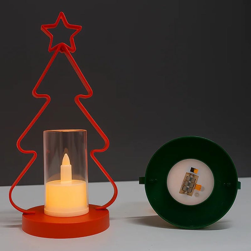 CORALTREE CORAL TREE Set of 2 LED Christmas Tree Candle Holders – Red & Green Festive Lights - Image 5