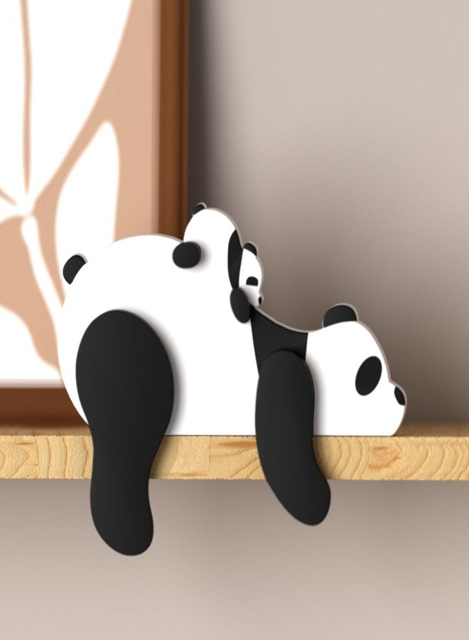 PUTSKA Woodland Nursery Decor - Wooden Animal for Baby Boy Nursery Decor, Forest Decoration for Room, Shelf, Bedroom (Panda) - Image 1