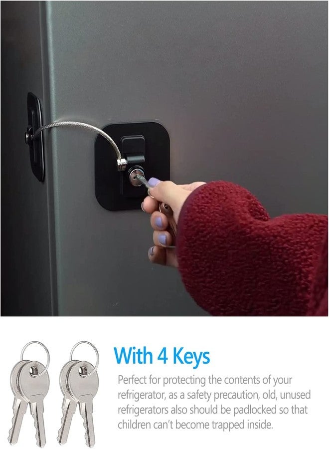 Olpad Refrigerator Door Lock, Tool-Free Easy Installation Child Safety Lock, Portable for Snack Cabinet Window Safety (Black) - Image 5