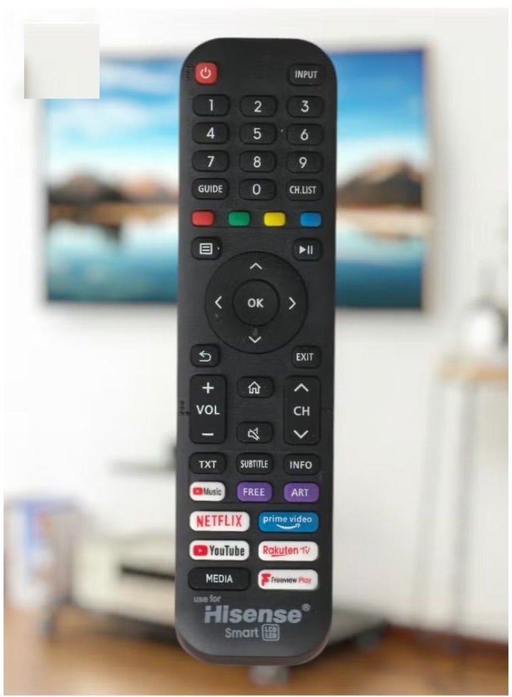 Hisense Smart TV Remote Control for Hisense TVs – Compatible with LED, LCD, Plasma Models | Includes Netflix, Prime Video, YouTube, Rakuten TV & Freeview Play Key Buttons – Easy Setup & Full Functionality - Image 4