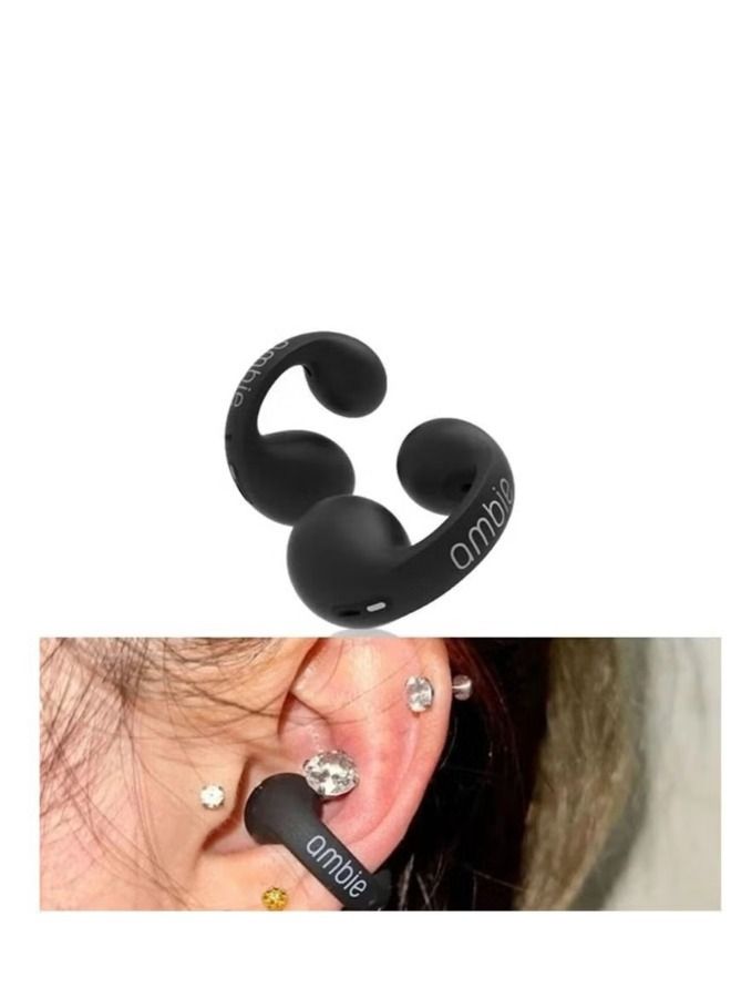 ambie Sound Earcuffs Upgrade Plus Earring Wireless Bluetooth Earphones TWS Ear Hook Headset Sport Earbuds -Black - Image 2