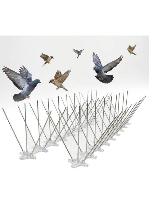 مسامير طاردة للطيور للاستخدام الخارجي والداخلي، متينة ومضادة للطيور بقاعدة من البولي كربونات المقاومة للأشعة فوق البنفسجية، توقف الحمام والغربان والنوارس، سهلة التركيب على الأسطح ووحدات التكييف والشرفات (2)