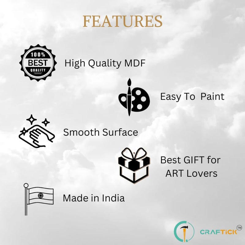 CRAFTICK Plain Square MDF 8-Inch DIY Base for Art & Craft | Set of 8 | Thickness 2.8MM | Premium Unpainted Wooden Square for Painting, Wall Decor, Lippan Art (8 Inch) - Image 4