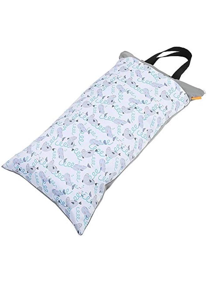 Wet Dry Cloth Diaper Bags, Double Zippers and Double Pockets Large Hanging Reusable Waterproof Wet Pail Bag for Beach Pool Gym Wet Dirty Clothes  - Image 4