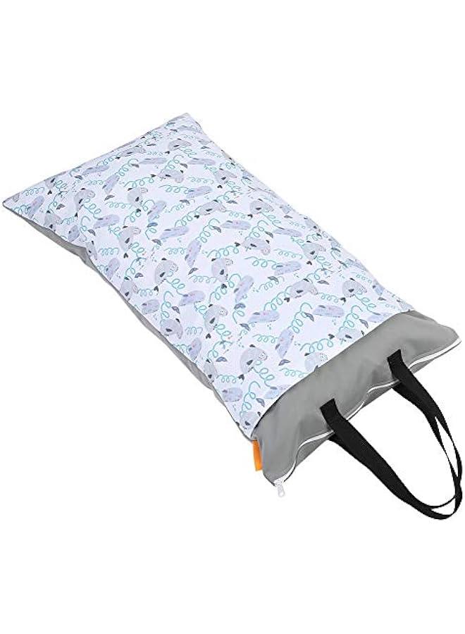 Wet Dry Cloth Diaper Bags, Double Zippers and Double Pockets Large Hanging Reusable Waterproof Wet Pail Bag for Beach Pool Gym Wet Dirty Clothes  - Image 5