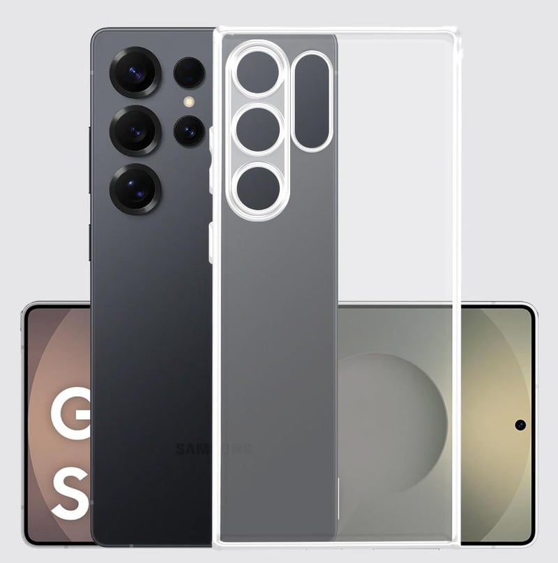 YOFO Silicon Back Cover Case for Samsung S25 Ultra (Transparent) Camera Protection with Dust Plug - Image 1