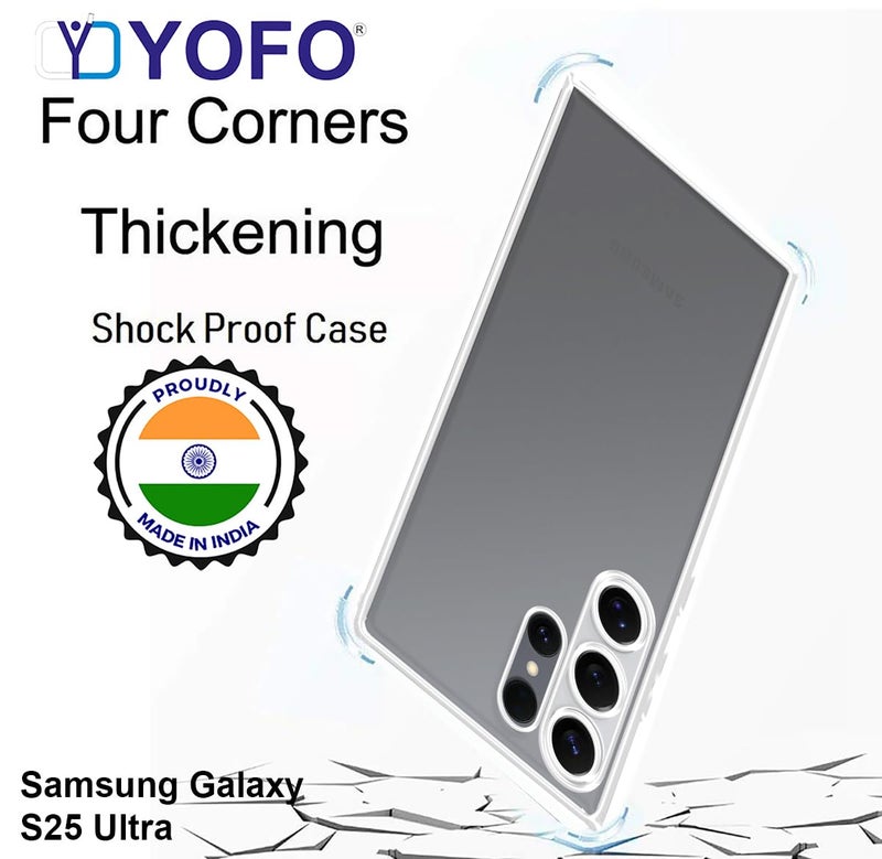 YOFO Silicon Back Cover Case for Samsung S25 Ultra (Transparent) Camera Protection with Dust Plug - Image 3
