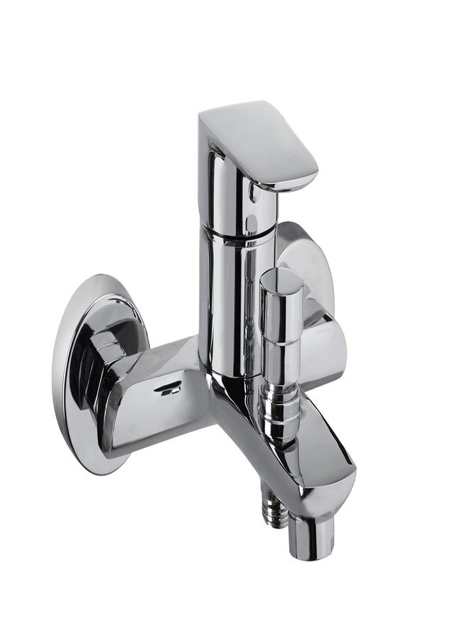 هيندوير خلاط حائط ذو ذراع واحد من مجموعة هندوير الإيطالية F400011CP، مزود بخاصية تحويل الماء إلى الدش اليدوي، مصنوع من النحاس المطلي بالكروم. - Image 1