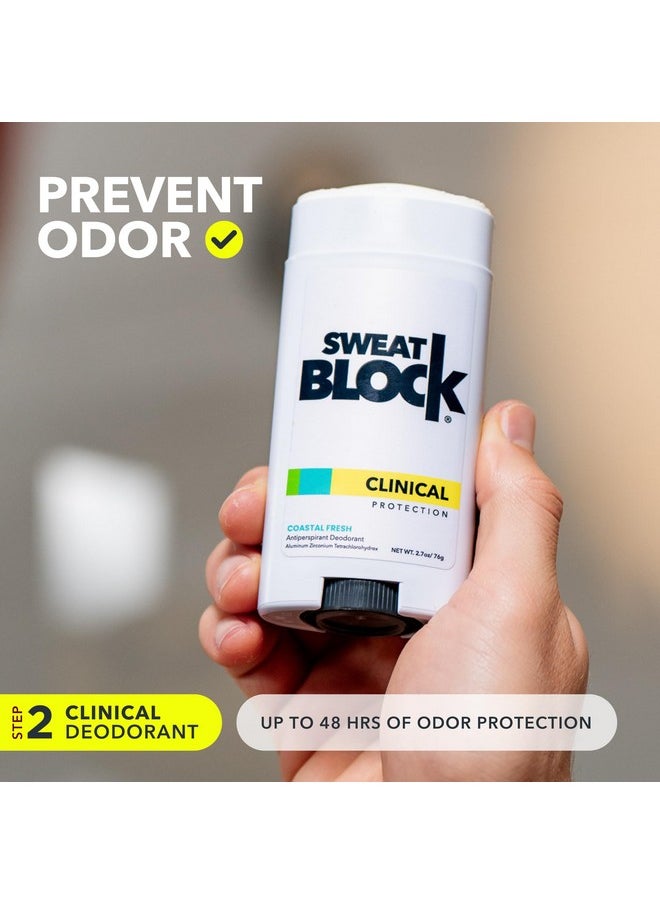 Sweatblock - SweatBlock Antiperspirant Deodorant System - MAXIMUM CLINICAL STRENGTH for Men & Women - Hyperhidrosis Aid Up for to 7-Day Sweat Control - Roll-On 1.2 fl oz + 48-Hour Odor Protection Stick 2.7oz - Image 1