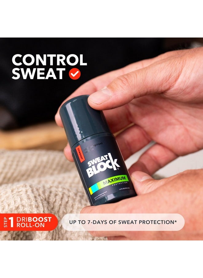 Sweatblock - SweatBlock Antiperspirant Deodorant System - MAXIMUM CLINICAL STRENGTH for Men & Women - Hyperhidrosis Aid Up for to 7-Day Sweat Control - Roll-On 1.2 fl oz + 48-Hour Odor Protection Stick 2.7oz - Image 1