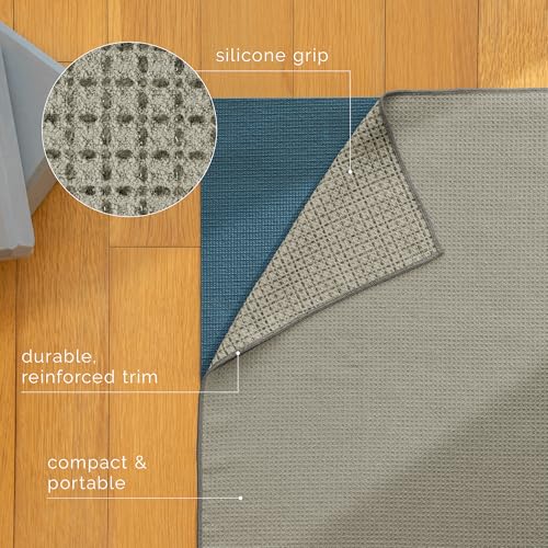 S&T INC. ST INC Yoga Mat Towel with NonSlip Grip Enhanced Silicone Grip Soft and Absorbent for Gym Pilates and Hot Yoga Mat 2 Pack 24 inches x 72 inches 340GSM Pink and Grey - Image 3