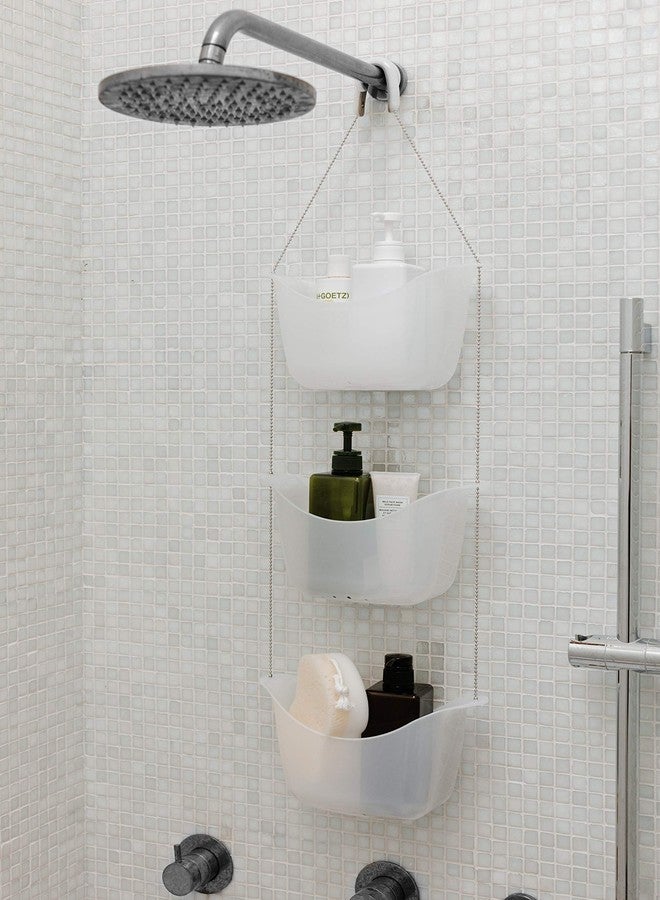 Umbra 022360-670 Bask, White Hanging Shower Caddy, Bathroom Storage and Organizer for Shampoo, Conditioner, Bath Supplies and Accessories, 11-1/4" x 5-1/4" x 36-1/2" h - Image 2