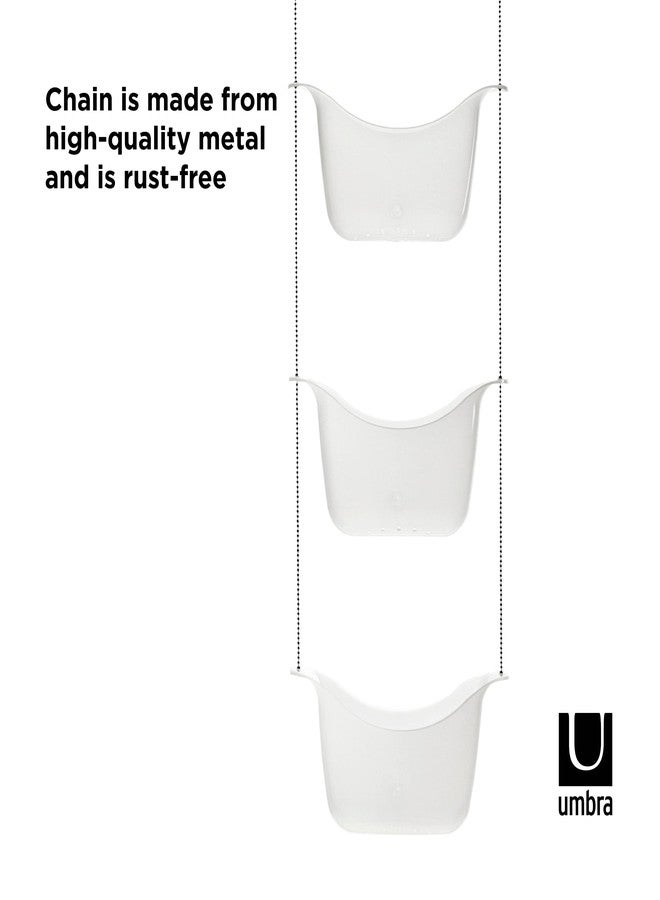 Umbra 022360-670 Bask, White Hanging Shower Caddy, Bathroom Storage and Organizer for Shampoo, Conditioner, Bath Supplies and Accessories, 11-1/4" x 5-1/4" x 36-1/2" h - Image 5