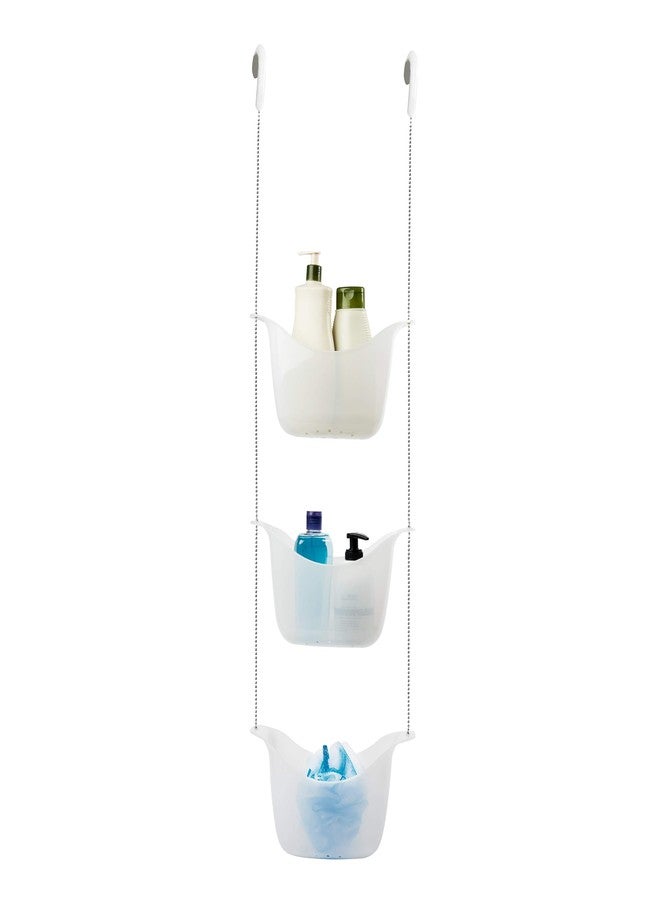 Umbra 022360-670 Bask, White Hanging Shower Caddy, Bathroom Storage and Organizer for Shampoo, Conditioner, Bath Supplies and Accessories, 11-1/4" x 5-1/4" x 36-1/2" h - Image 1