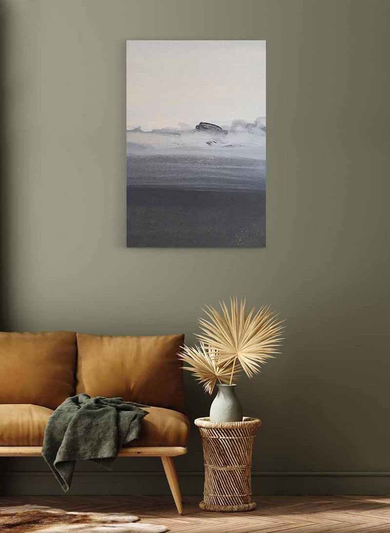 لوحة كانفاس على إطار خشبي، تصميم فن تجريدي لدرجات الرمادي، للمنزل، غرفة المعيشة، المكتب، الديكور - Image 2