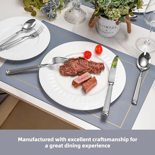 SuperCook 60-Piece 18/10 Heavy Duty Flatware Set for 12, High End Thick Handle Silverware Set, Luxury Forged Design, Dishwasher Safe - Image 4