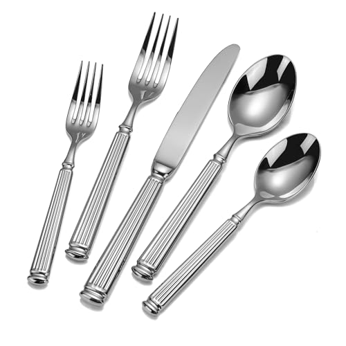 SuperCook 60-Piece 18/10 Heavy Duty Flatware Set for 12, High End Thick Handle Silverware Set, Luxury Forged Design, Dishwasher Safe - Image 1