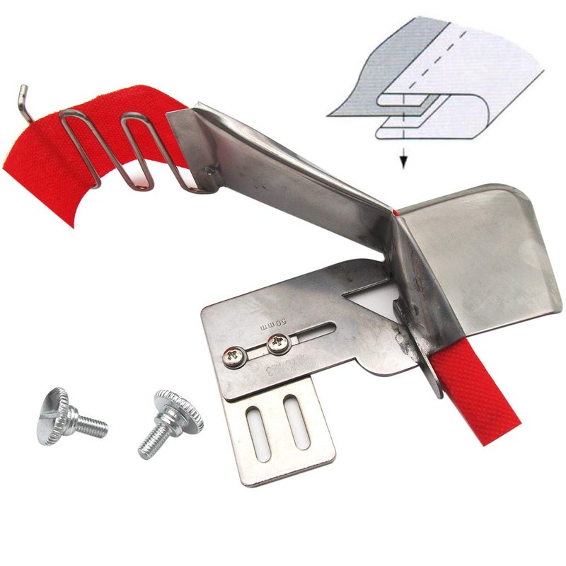 ckpsms Brand - 1SET #KP-123 Sewing Machine Double Fold Clean Finish Top & Bottom Binding Binder Attachment (Tape Size 1-1/2" =38MM) - Image 1