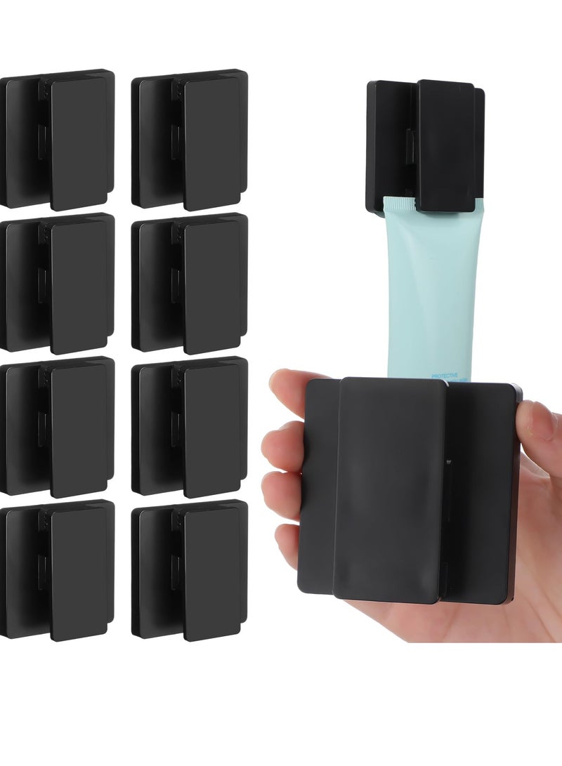 8 قطع مشابك ذاتية اللصق كبيرة الحجم لتعليق المنسوجات الجدارية، لا تحتاج إلى حفر، حامل مناشف، خطافات أعلام زنبركية قابلة للتعديل 15 مم للحمام والمطبخ والمكتب والفندق - Image 1