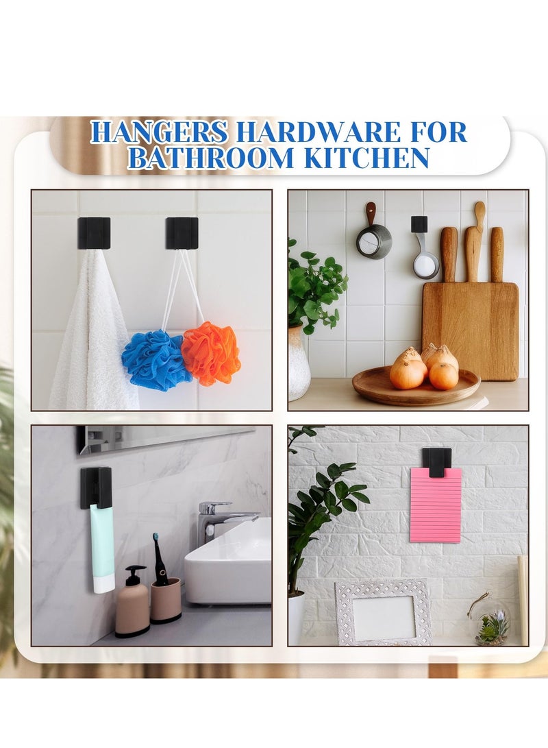 8 قطع مشابك ذاتية اللصق كبيرة الحجم لتعليق المنسوجات الجدارية، لا تحتاج إلى حفر، حامل مناشف، خطافات أعلام زنبركية قابلة للتعديل 15 مم للحمام والمطبخ والمكتب والفندق - Image 3