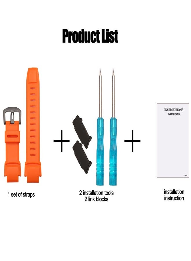 MCXGL Silicone Watchband Compatible with Casio PRG 250 260 500 550 PRW 2500 3500 5000 Men's Watch Strap 18mm Waterproof Replacement Rubber Bracelet (Orange black buckle) - Image 3