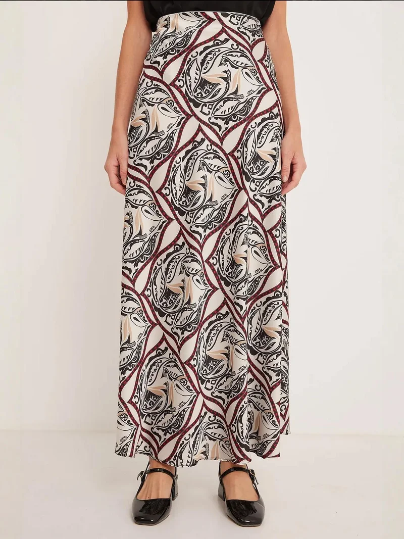 BIG DART BDART Maxi Satin Skirt with Lining