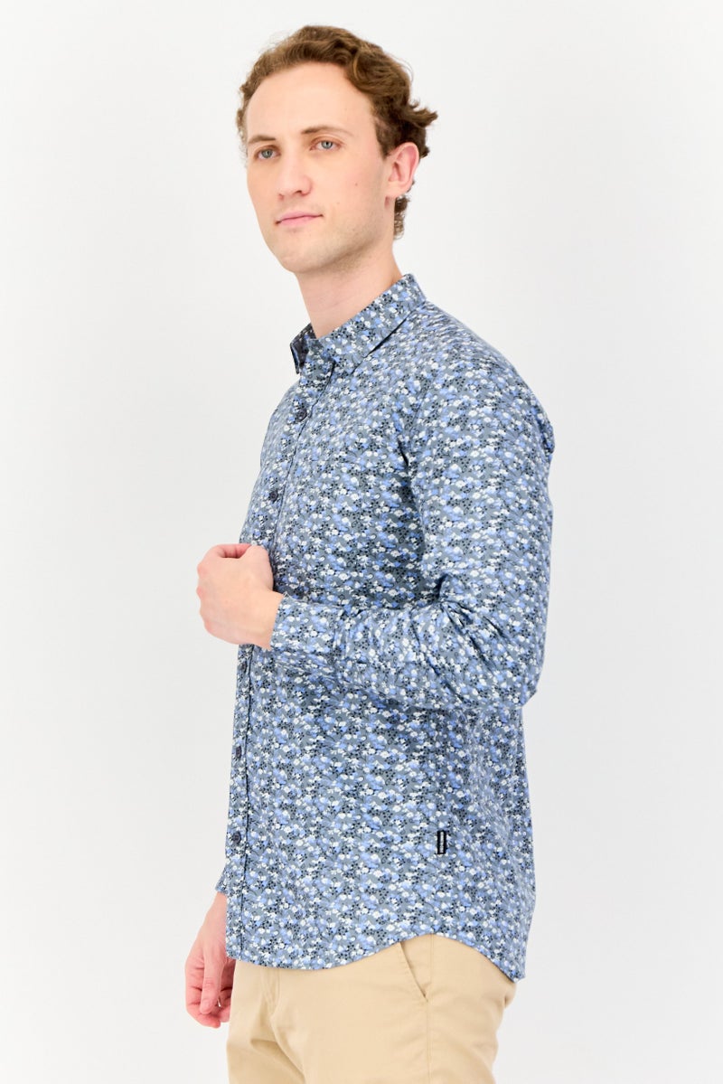 Kenneth Cole Men Regular Fit Floral Print Long Sleeves Casual Shirt, Multicolor  - Image 4